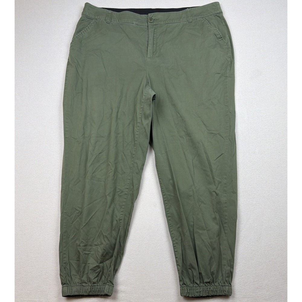 Lane Bryant Jogger Pants Womens Size 20 Green Comfort Waist Pockets Stretch
